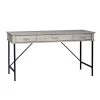 Elma 52 in. Rectangular Washed Gray Particle Board 3-Drawers Writing Desk by SAINT BIRCH