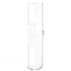 Victoria Ready to Assemble 11.75 in. x 76.75 in. x 11.75 in. Wooden Standing Bath Linen Tower Cabinet in White by Basicwise -Basicwise Online Shop white basicwise accent cabinets qi003552 w fa 1000