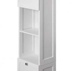 White Tall Standing Bathroom Linen Tower Storage Cabinet for Bathroom and Vanity by Basicwise 10 White Tall Standing Bathroom Linen Tower Storage Cabinet for Bathroom and Vanity by Basicwise -Basicwise Online Shop white basicwise accent cabinets qi004021 wt 77 1000