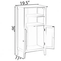 White Bathroom Storage Cabinet with 2-Doors and 2-Open Shelves for Bedroom, Bathroom, and Vanity by Basicwise -Basicwise Online Shop white basicwise accent cabinets qi004025 wt fa 1000