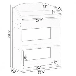 White Modern Wooden Storage Bookcase with Shelf, Playroom Bedroom Living and Office by Basicwise -Basicwise Online Shop white basicwise bookcases bookshelves qi004151 wt 44 1000