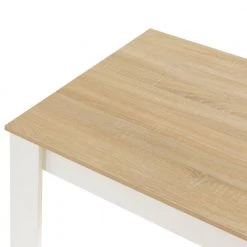 43 in. Rectangle White Wooden Dining Table with 2-Benches, Three-Piece Set, Writing Desk by Basicwise -Basicwise Online Shop white basicwise computer desks qi004267l wt fa 1000