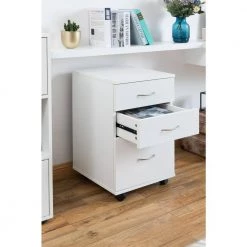 Office White File Cabinet 3 Drawer Chest with Rolling Casters by Basicwise -Basicwise Online Shop white basicwise file cabinets qi003678w 1f 1000