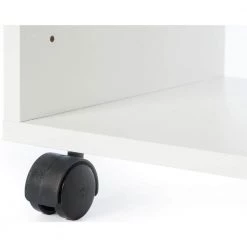 Wooden Office Storage Printer Stand with Wheels, White by Basicwise -Basicwise Online Shop white basicwise file cabinets qi003730 wt 44 1000