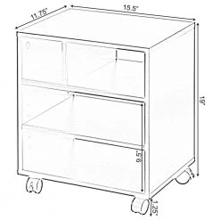 Wooden Office Storage Printer Stand with Wheels, White by Basicwise -Basicwise Online Shop white basicwise file cabinets qi003730 wt fa 1000