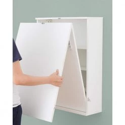 24 in. Rectangular White Floating Desk with Built-In Storage by Basicwise -Basicwise Online Shop white basicwise floating desks qi003558 w 4f 1000