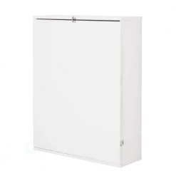 24 in. Rectangular White Floating Desk with Built-In Storage by Basicwise