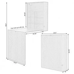 24 in. Rectangular White Floating Desk with Built-In Storage by Basicwise -Basicwise Online Shop white basicwise floating desks qi003558 w fa 1000