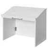 White Foldable Tabletop Portable Podium, for Church, School, Office, or Home by Basicwise