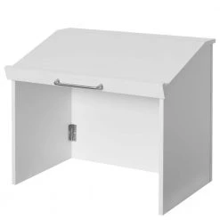White Foldable Tabletop Portable Podium, for Church, School, Office, or Home by Basicwise