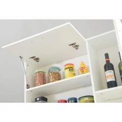 White Kitchen Pantry Storage Cabinet with Doors and Shelves by Basicwise -Basicwise Online Shop white basicwise pantry cabinets qi003729l 44 1000