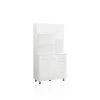 White Kitchen Pantry Storage Cabinet with Doors and Shelves by Basicwise