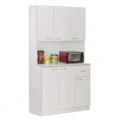 White Kitchen Food Pantry Storage Cabinet with Doors and Shelves by Basicwise -Basicwise Online Shop white basicwise pantry cabinets qi003952l fa 1000