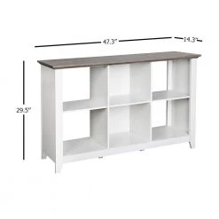 Finley 29.5 in. White/Gray Oak 6-Shelf Standard Bookcase by SAINT BIRCH -Basicwise Online Shop white gray oak saint birch bookcases bookshelves sbfl4325bkwg 1f 1000