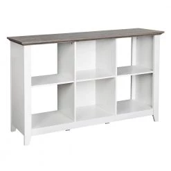 Basicwise Online Shop -Basicwise Online Shop white gray oak saint birch bookcases bookshelves sbfl4325bkwg e1 1000
