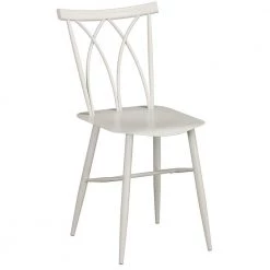 Ariel 32.7-Inch Metal Dining Chair, White -Set of 2 by Lifestyle Solutions -Basicwise Online Shop white lifestyle solutions accent chairs lsavls1wh c3 1000
