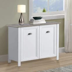 2-Door Ansel 24.7 White Storage Cabinet by SAINT BIRCH -Basicwise Online Shop white saint birch accent cabinets sban4094sgwh 31 1000