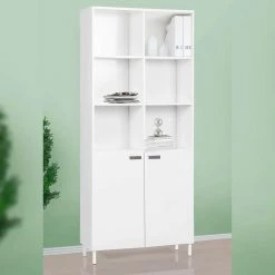 Miami 73.6 in. White 4-Shelf Standard Bookcase by SAINT BIRCH -Basicwise Online Shop white saint birch bookcases bookshelves sbak31918291 31 1000