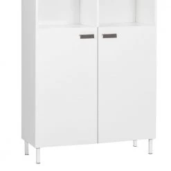 Miami 73.6 in. White 4-Shelf Standard Bookcase by SAINT BIRCH -Basicwise Online Shop white saint birch bookcases bookshelves sbak31918291 4f 1000
