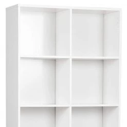 Miami 73.6 in. White 10-Shelf Standard Bookcase by SAINT BIRCH -Basicwise Online Shop white saint birch bookcases bookshelves sbak3191bkww 4f 1000