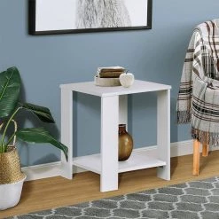 Miami 47.3 in. White Square Wood End Table by SAINT BIRCH -Basicwise Online Shop white saint birch end side tables sbak8191etww 31 1000