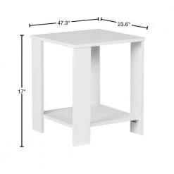 Miami 47.3 in. White Square Wood End Table by SAINT BIRCH -Basicwise Online Shop white saint birch end side tables sbak8191etww 40 1000