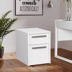 Miami White 2-Drawer Mobile File Cabinet by SAINT BIRCH -Basicwise Online Shop white saint birch file cabinets sbak4300mfww 31 1000