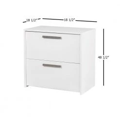 2-Drawer Miami 31 in. White Decorative Lateral File Cabinet by SAINT BIRCH -Basicwise Online Shop white saint birch file cabinets sbak4500lfww 1f 1000