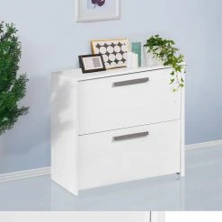 2-Drawer Miami 31 in. White Decorative Lateral File Cabinet by SAINT BIRCH -Basicwise Online Shop white saint birch file cabinets sbak4500lfww 31 1000