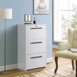 3-Drawer Miami 18.5 in. White Decorative Lateral File Cabinet by SAINT BIRCH -Basicwise Online Shop white saint birch file cabinets sbak4800lfww 31 1000