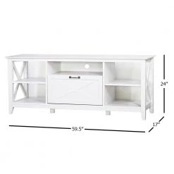 Honduras 59.5 in. White TV Stand 1-Drawer Fits TV's up to 60 in. by SAINT BIRCH 12 Honduras 59.5 in. White TV Stand 1-Drawer Fits TV's up to 60 in. by SAINT BIRCH -Basicwise Online Shop white saint birch tv stands sbhn7092tvwh 44 1000