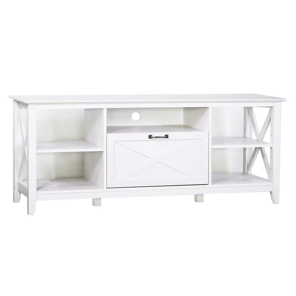Honduras 59.5 in. White TV Stand 1-Drawer Fits TV's up to 60 in. by SAINT BIRCH 1 Honduras 59.5 in. White TV Stand 1-Drawer Fits TV's up to 60 in. by SAINT BIRCH