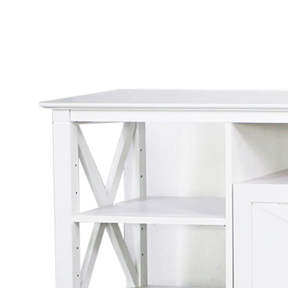 Honduras 59.5 in. White TV Stand 1-Drawer Fits TV's up to 60 in. by SAINT BIRCH 3 Honduras 59.5 in. White TV Stand 1-Drawer Fits TV's up to 60 in. by SAINT BIRCH - Image 3
