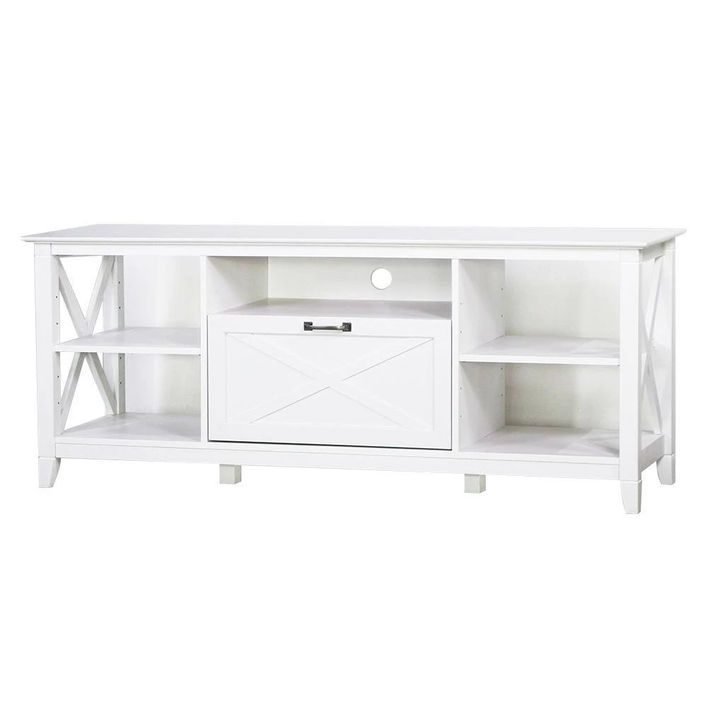 Honduras 59.5 in. White TV Stand 1-Drawer Fits TV's up to 60 in. by SAINT BIRCH 2 Honduras 59.5 in. White TV Stand 1-Drawer Fits TV's up to 60 in. by SAINT BIRCH - Image 2