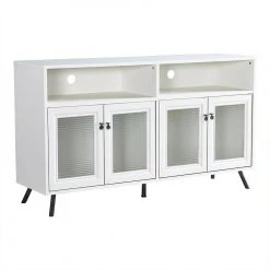 Hayes 56.34 in. White TV Stand Fits TV's up to 60 in. by SAINT BIRCH