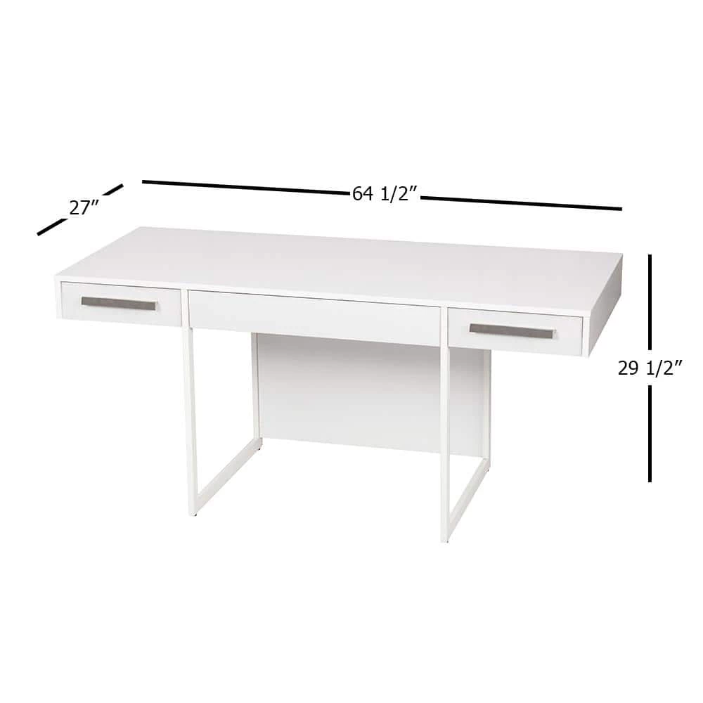 Miami 64.5 in. White Wood Manager Desk by SAINT BIRCH 6 Miami 64.5 in. White Wood Manager Desk by SAINT BIRCH - Image 6