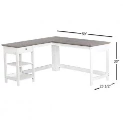 Finley 59 in. White Wood Writing Desks by SAINT BIRCH -Basicwise Online Shop white saint birch writing desks sbfl1425ldwg 1f 1000