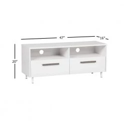 Miami 22.25 in. White Wood Grain TV Stand Fits TV's up to 32 in. by SAINT BIRCH -Basicwise Online Shop white wood grain saint birch tv stands sbak7300tvww 1f 1000