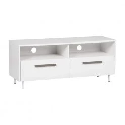 Miami 22.25 in. White Wood Grain TV Stand Fits TV's up to 32 in. by SAINT BIRCH