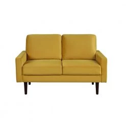 Marie Collection 32.1 Yellow Loveseat with Polyester Upholstered Straight Arms by Lifestyle Solutions