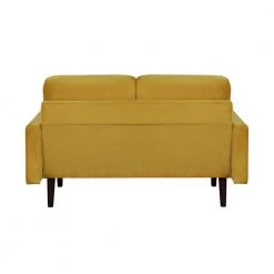 Marie Collection 32.1 Yellow Loveseat with Polyester Upholstered Straight Arms by Lifestyle Solutions -Basicwise Online Shop yellow lifestyle solutions loveseats lsmlls2km2590 66 1000